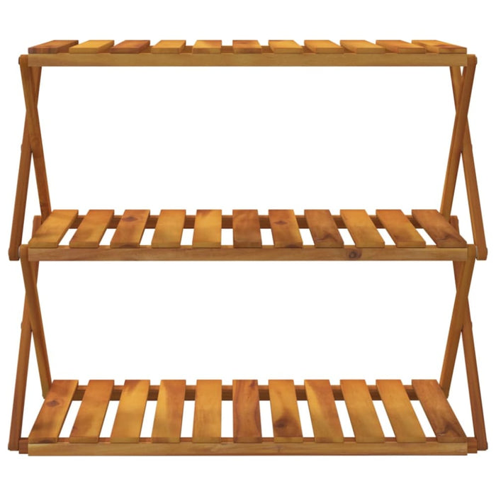 3-tier Folding Shelf Brown 70x31x63 Cm Solid Wood Acacia