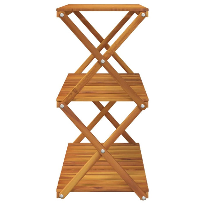3-tier Folding Shelf Brown 70x31x63 Cm Solid Wood Acacia