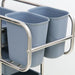 2x 3 Tier Food Trolley Waste Cart Five Buckets Kitchen