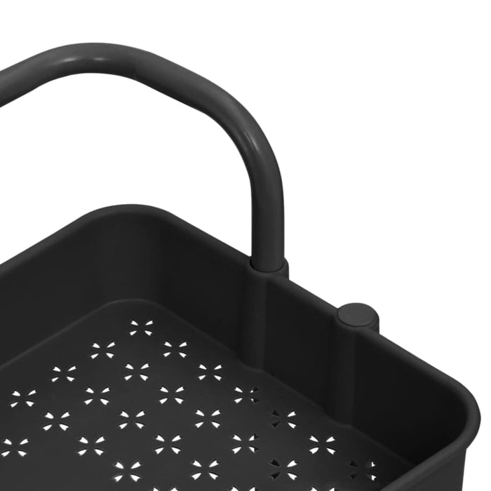 3-tier Kitchen Trolley Black 42x25x83.5 Cm Iron and Abs