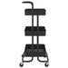 3-tier Kitchen Trolley Black 42x25x83.5 Cm Iron and Abs