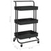 3-tier Kitchen Trolley Black 42x25x83.5 Cm Iron and Abs