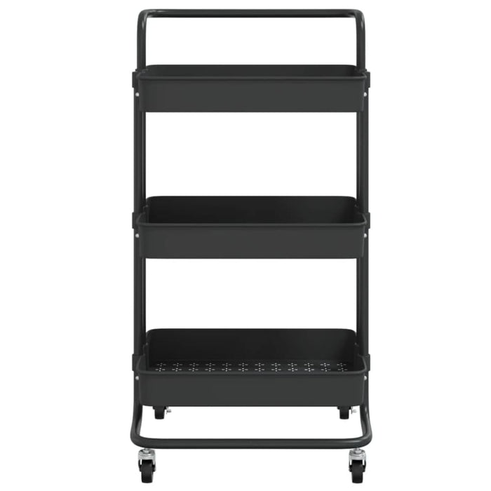 3-tier Kitchen Trolley Black 42x25x83.5 Cm Iron and Abs