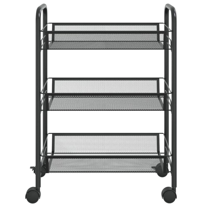 3-tier Kitchen Trolley Black 46x26x64 Cm Iron Ttltxx