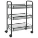 3-tier Kitchen Trolley Black 46x26x64 Cm Iron Ttltxx