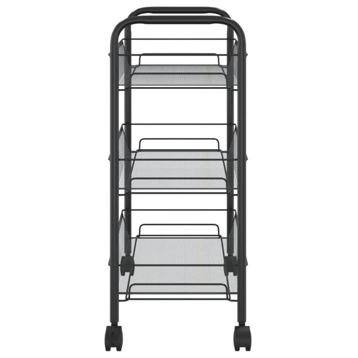 3-tier Kitchen Trolley Black 46x26x64 Cm Iron Ttltxx