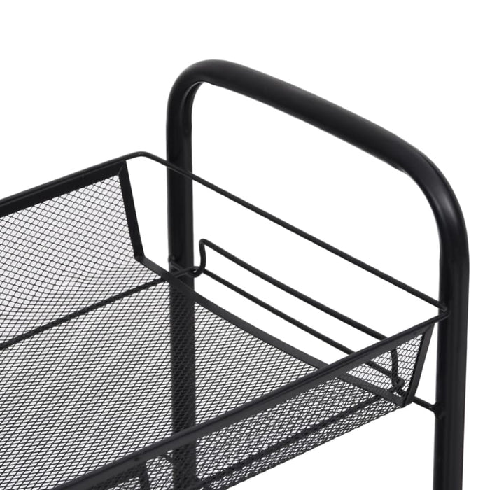 3-tier Kitchen Trolley Black 46x26x64 Cm Iron Ttltxx