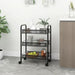3-tier Kitchen Trolley Black 46x26x64 Cm Iron Ttltxx