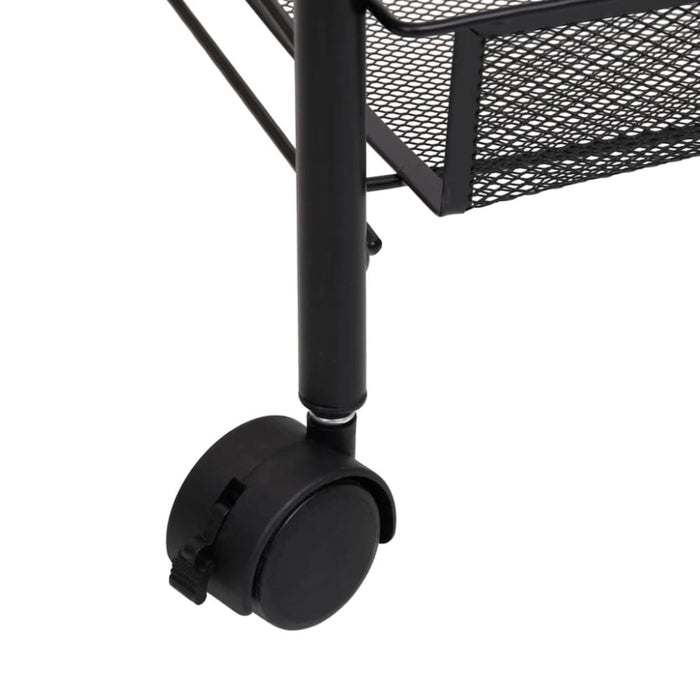 3-tier Kitchen Trolley Black 46x26x64 Cm Iron Ttltxx