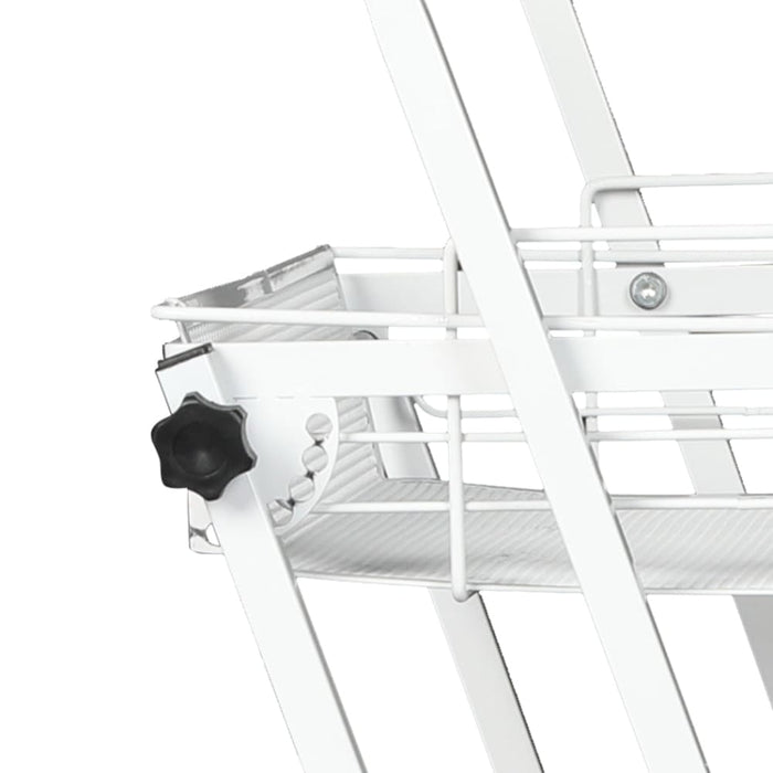 Goslash Picks 3 Tier Kitchen Trolley Cart Swivel White