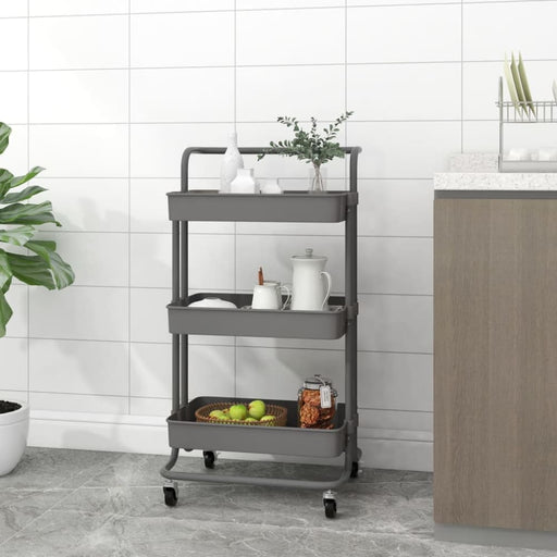 3 - tier Kitchen Trolley Grey 42x25x83.5 Cm Iron And Abs