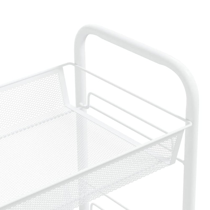 3-tier Kitchen Trolley White 46x26x64 Cm Iron Ttltxt