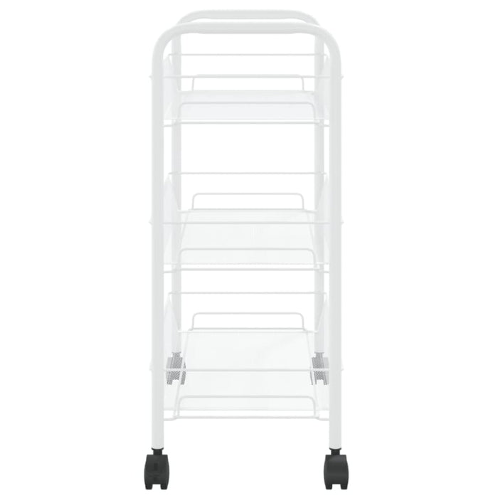 3-tier Kitchen Trolley White 46x26x64 Cm Iron Ttltxt