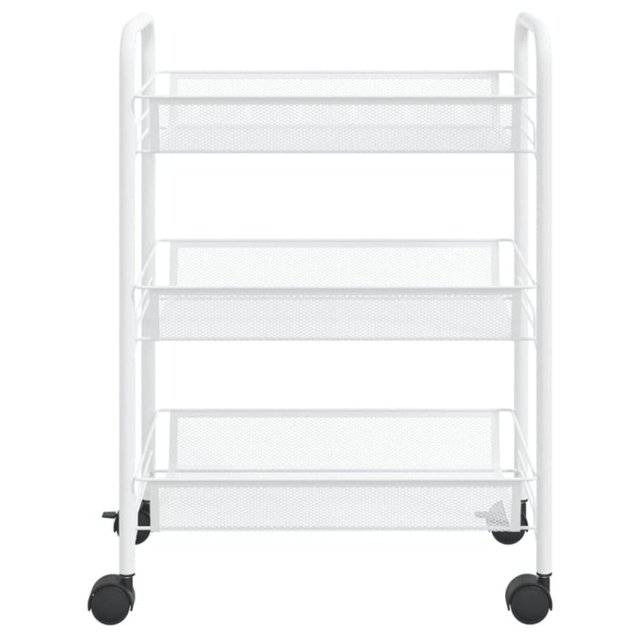 3-tier Kitchen Trolley White 46x26x64 Cm Iron Ttltxt