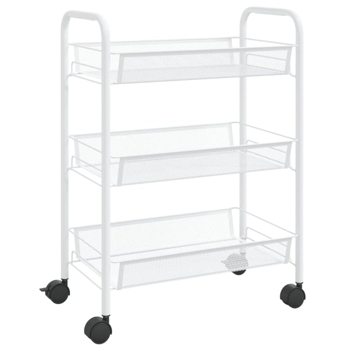 3-tier Kitchen Trolley White 46x26x64 Cm Iron Ttltxt