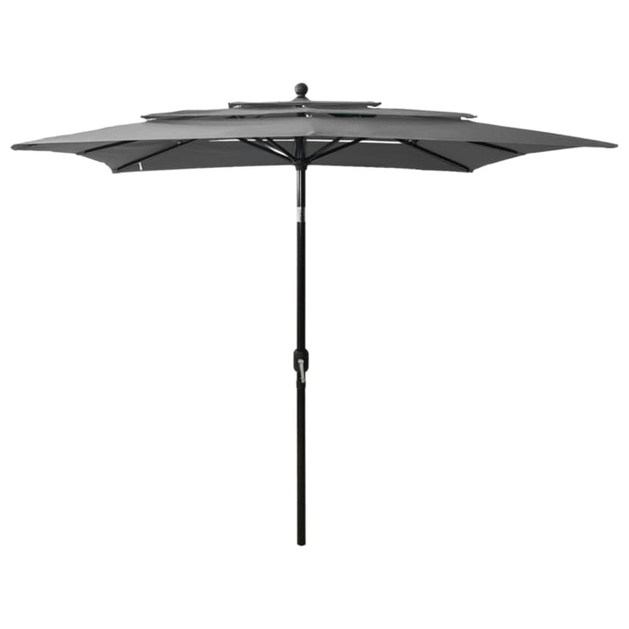 3-tier Parasol with Aluminium Pole Anthracite 2.5x2.5 m