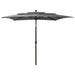 3-tier Parasol with Aluminium Pole Anthracite 2.5x2.5 m