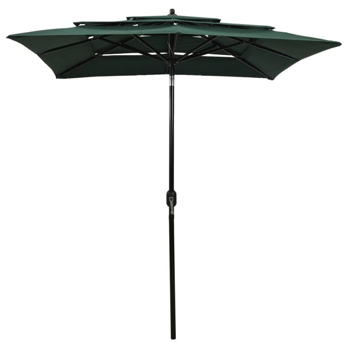 3-tier Parasol with Aluminium Pole Green 2x2 m Totnap