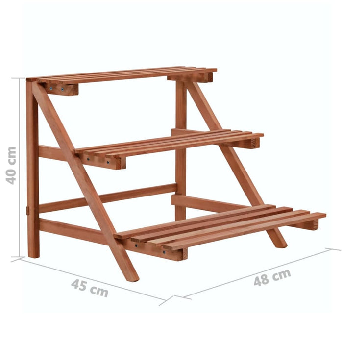 3-tier Plant Stand Cedar Wood 48x45x40 Cm Xalatl