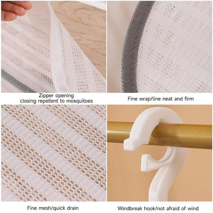 3 Tier Portable Mesh Hanging Dryer for Clothes Herbs Fruits