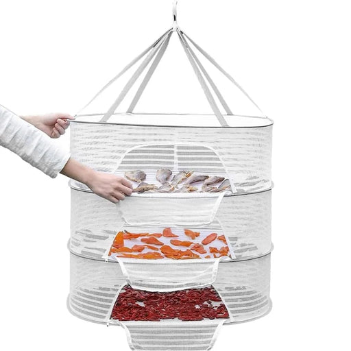 3 Tier Portable Mesh Hanging Dryer for Clothes Herbs Fruits