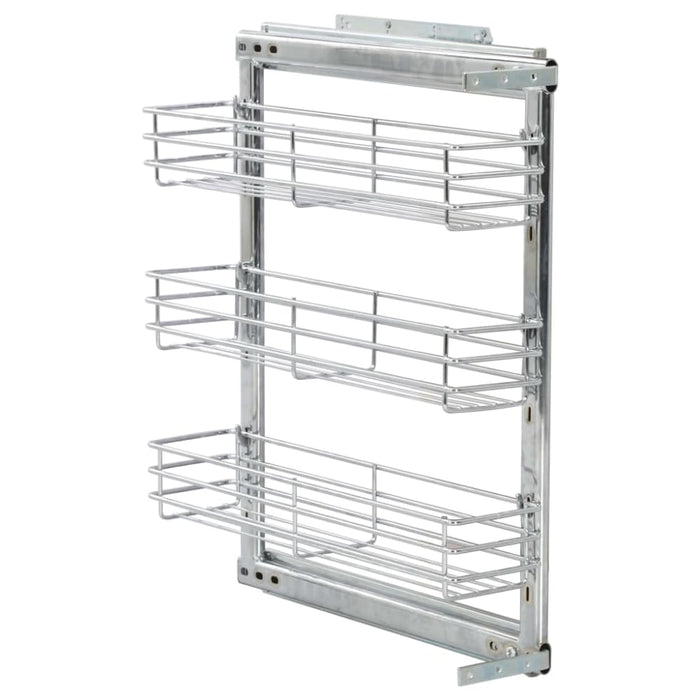 3-tier Pull-out Kitchen Wire Basket Silver 47x15.5x55.5 Cm