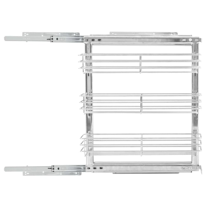 3-tier Pull-out Kitchen Wire Basket Silver 47x15.5x55.5 Cm