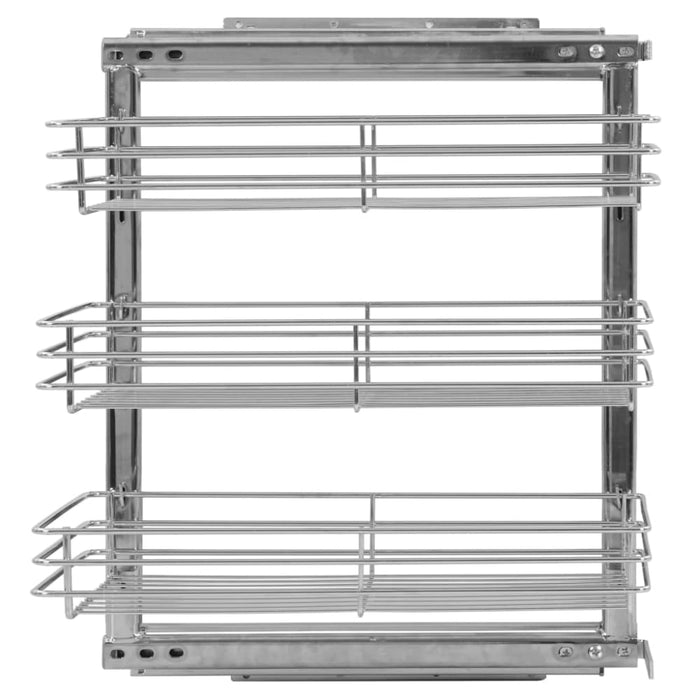 3-tier Pull-out Kitchen Wire Basket Silver 47x35x56 Cm Pbkib