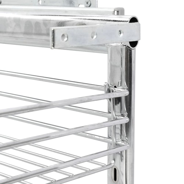 3-tier Pull-out Kitchen Wire Basket Silver 47x35x56 Cm Pbkib