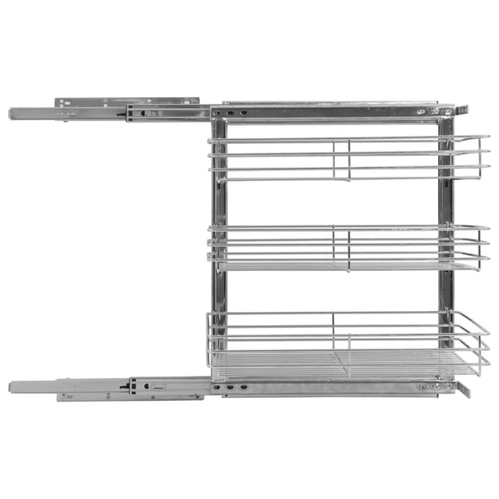3-tier Pull-out Kitchen Wire Basket Silver 47x35x56 Cm Pbkib