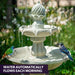 3 Tier Solar Powered Water Feature Fountain Bird Bath