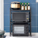2x 3 Tier Steel Black Retractable Kitchen Microwave Oven