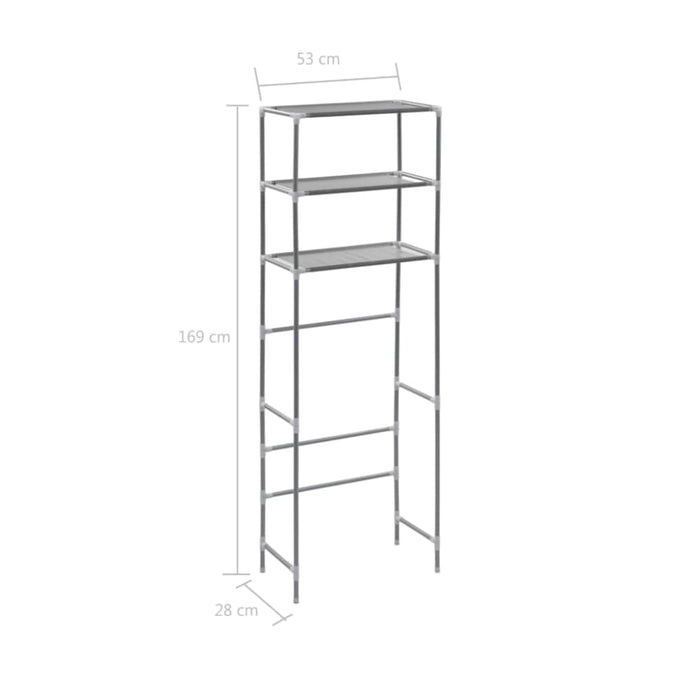 3-tier Storage Rack Over Toilet Silver 53x28x169 Cm Xnxala