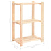 3-tier Storage Racks 3 Pcs 60x38x90 Cm Solid Wood Pine 150