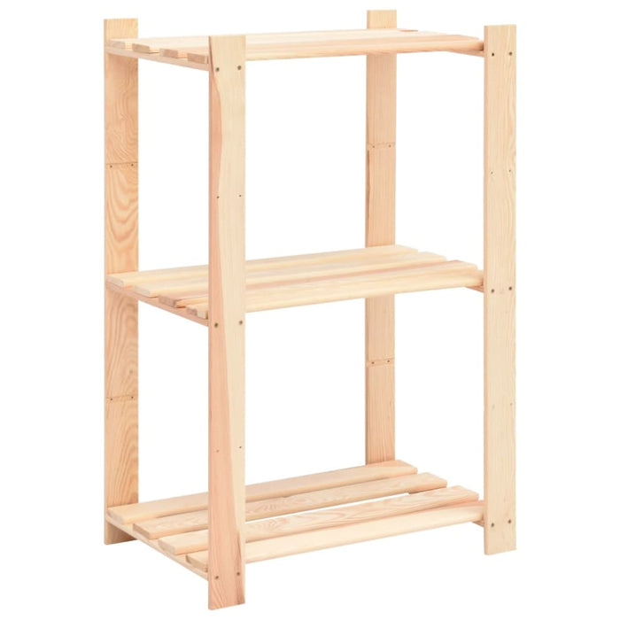 3-tier Storage Racks 3 Pcs 60x38x90 Cm Solid Wood Pine 150