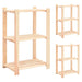 3-tier Storage Racks 3 Pcs 60x38x90 Cm Solid Wood Pine 150