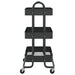 3-tier Trolley Black 43x34x79 Cm Steel Ttpnlp