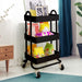 3 Tiers Kitchen Trolley Cart Steel Storage Rack Shelf