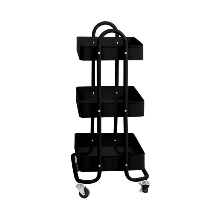 3 Tiers Kitchen Trolley Cart Steel Storage Rack Shelf