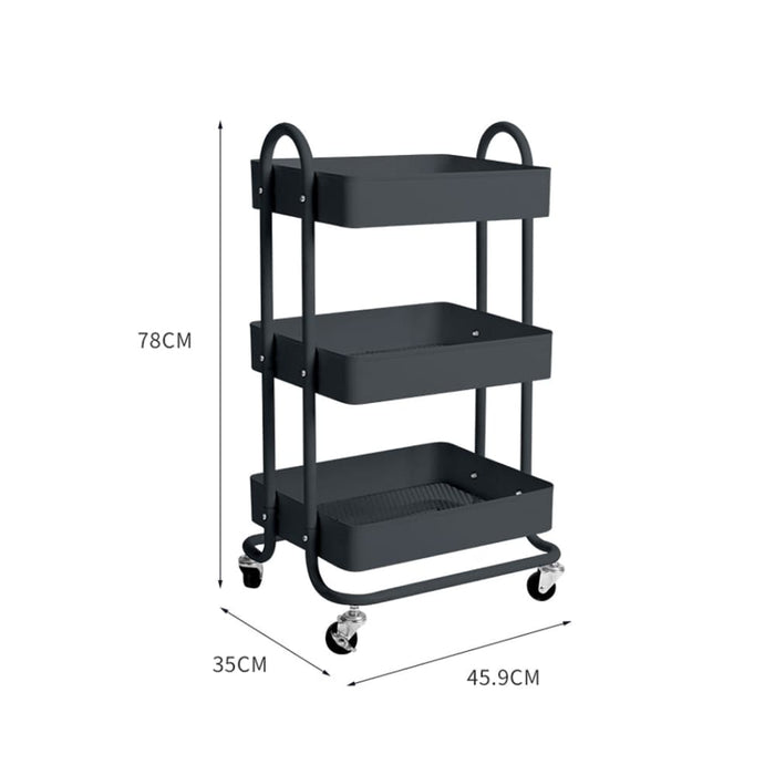 Goslash Picks 3 Tiers Kitchen Trolley Cart Steel Storage