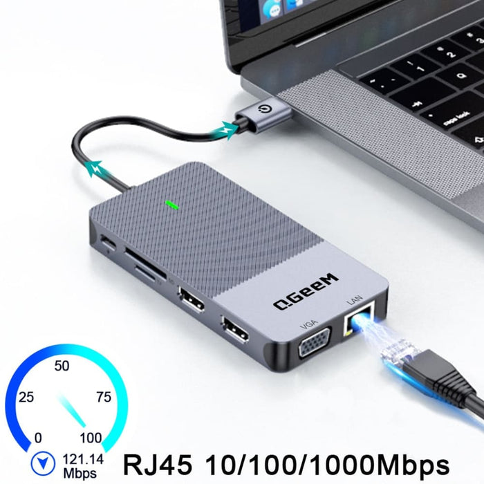 Usb Hub 3.0 Triple Display Dual Hdmi Vga Adapter Splitter