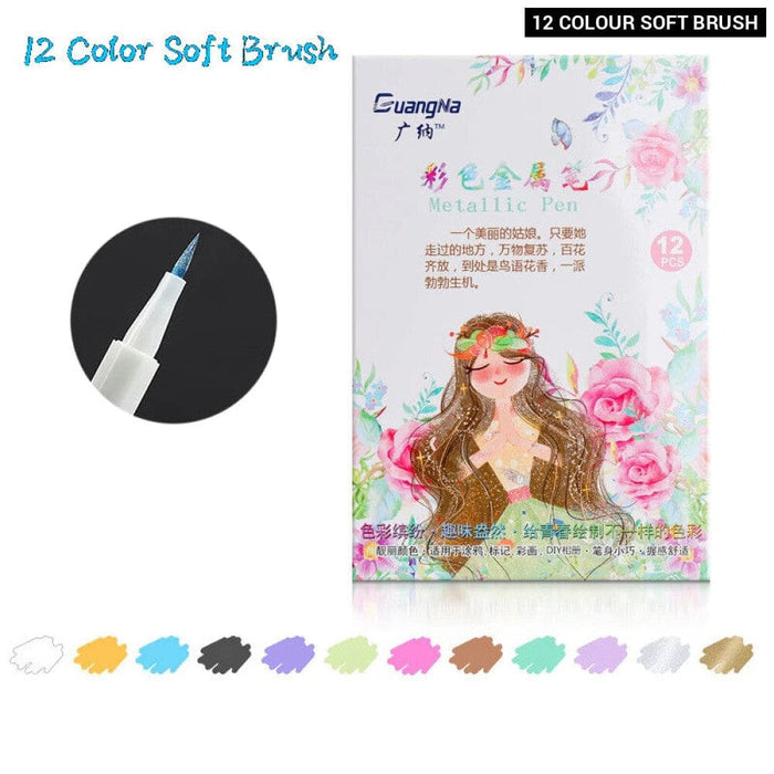 30 Soft Brush Metallic Art Markers Card Making Crafts Rock