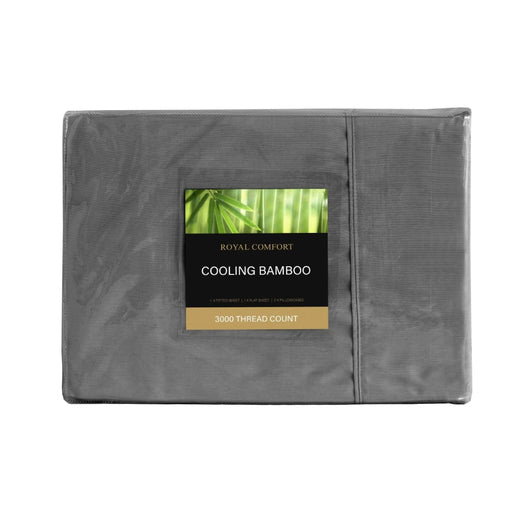 3000 Thread Count Bamboo Cooling Sheet Set - King - Charcoal