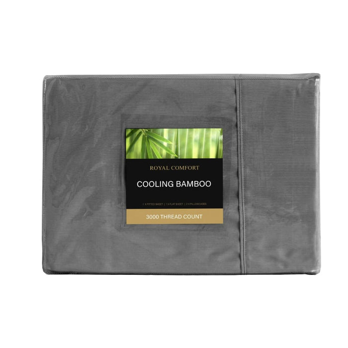 3000 Thread Count Bamboo Cooling Sheet Set - King - Charcoal
