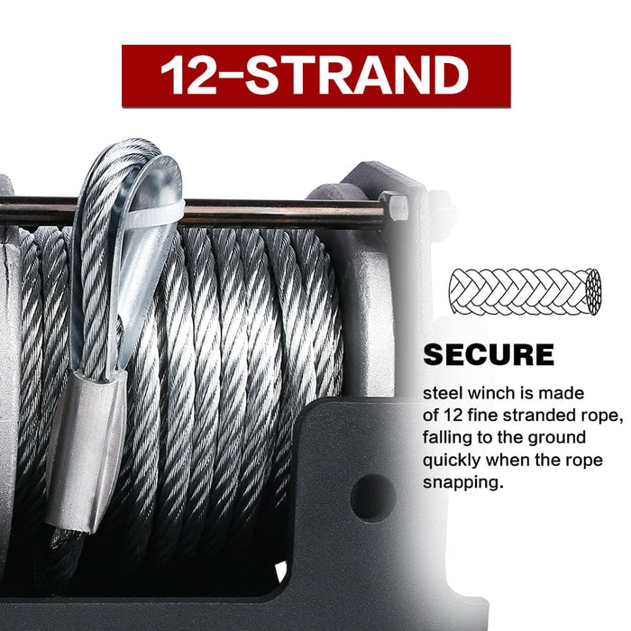 3000lbs Electric Winch Steel Wire Cable 12v Boat Atv Utv