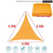 300d Triangle Shade Sail Light Orange Waterproof Polyester