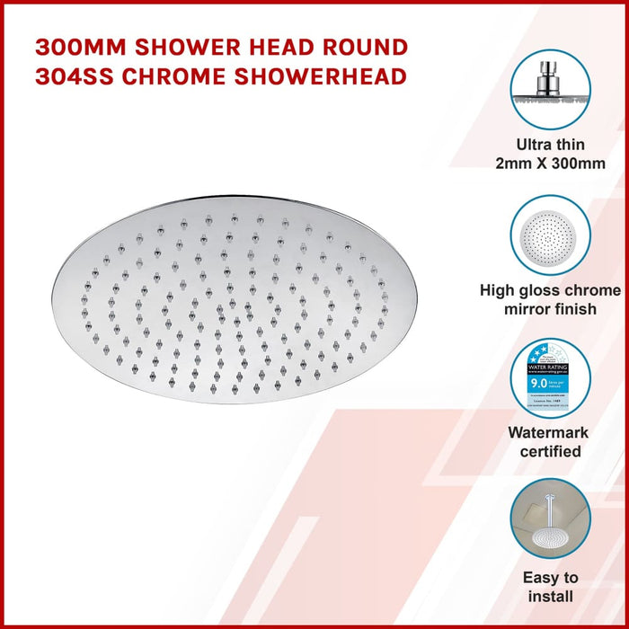 300mm Shower Head Round 304ss Chrome Showerhead