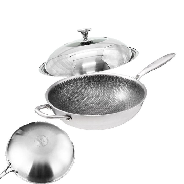 304 Stainless Steel 32cm Non - stick Stir Fry Cooking