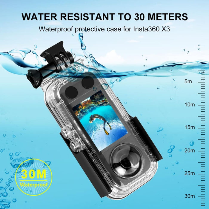 30m Underwater Waterproof Housing Case for Insta360 X3