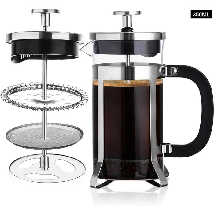 350ml Black Glass French Press Coffee Maker
